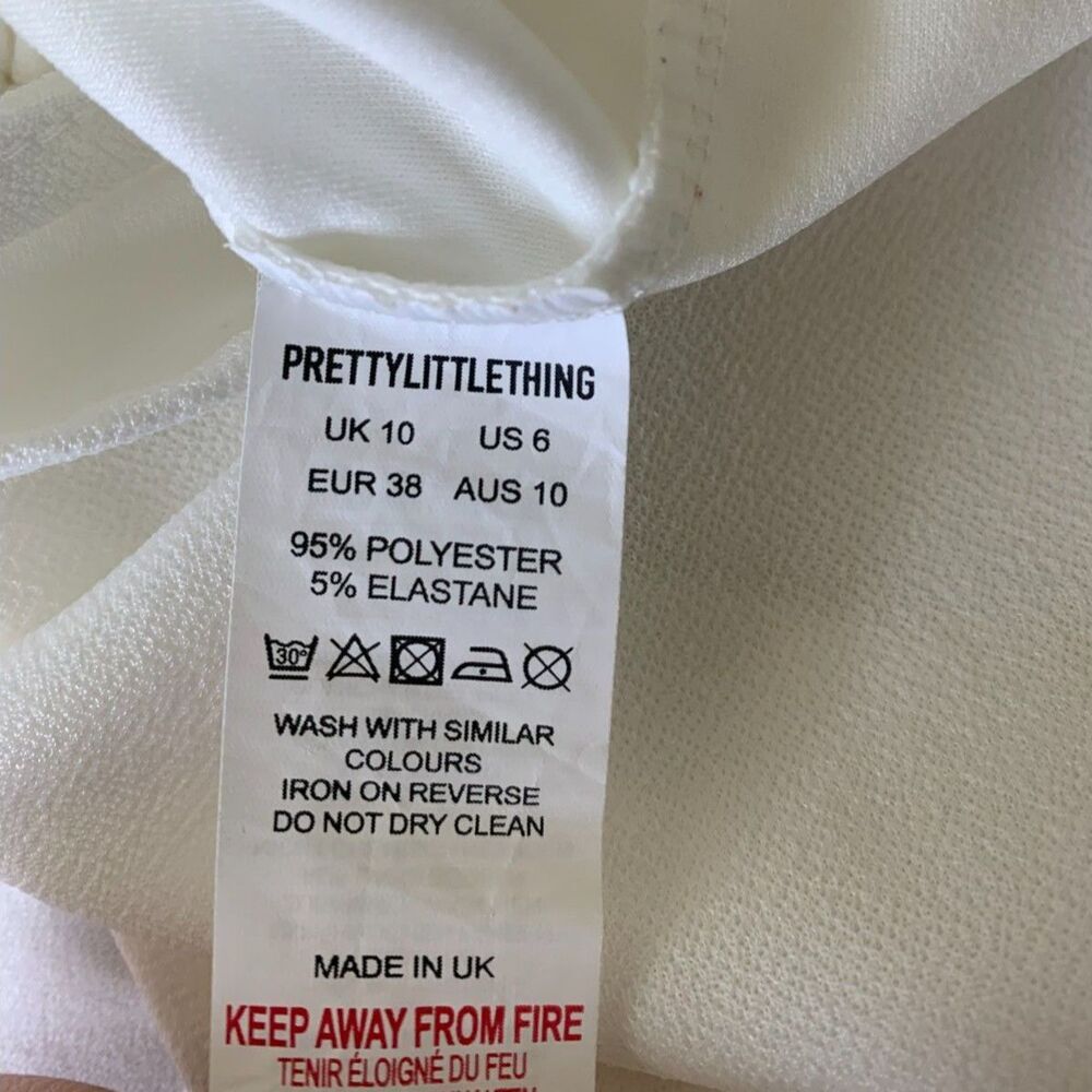 PrettyLittleThing White Ruched Crop Top with Adjustable Drawstring - Picture 4 of 9